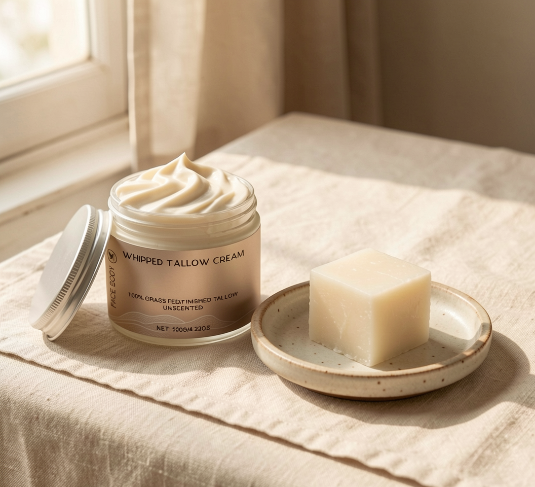 Pinecrest Reset jar beside a bar of soap on a linen surface